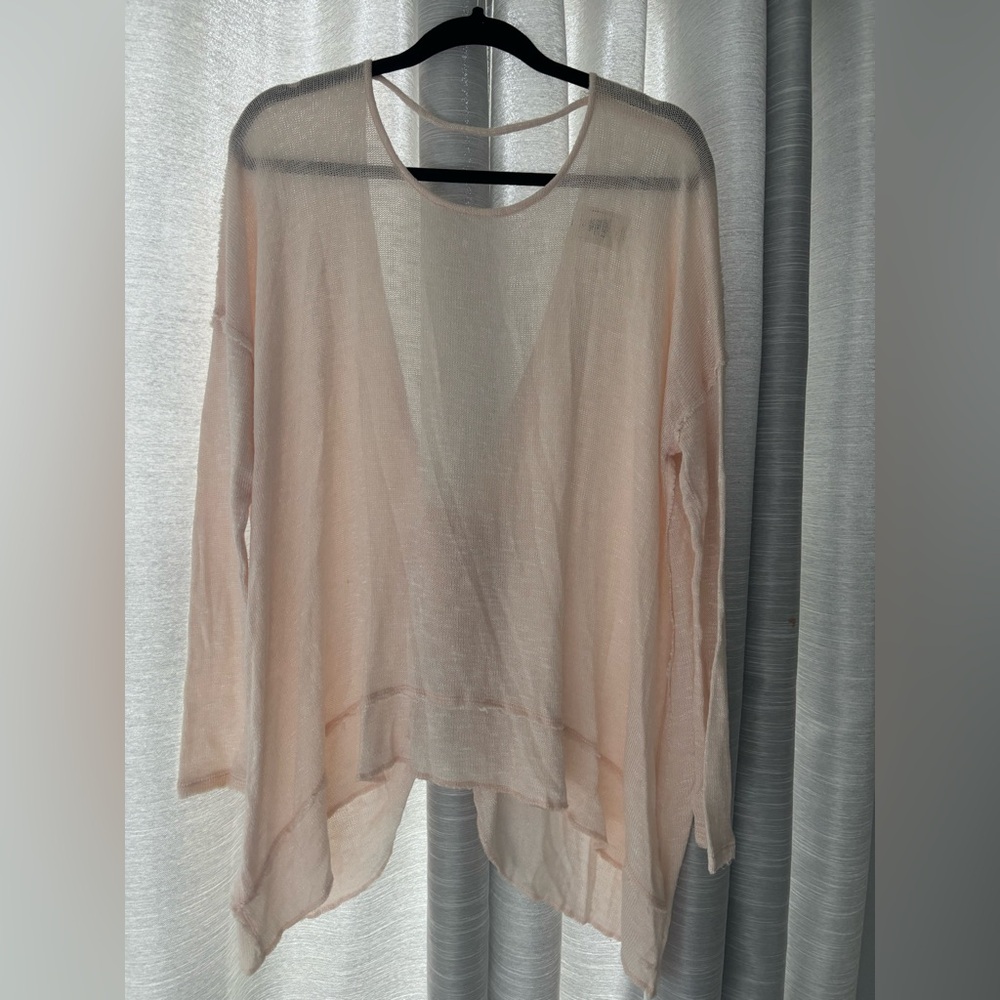 We the Free/Free People Open Twist Back Lightweight Sweater Light Pink Sz Small - Picture 8 of 8